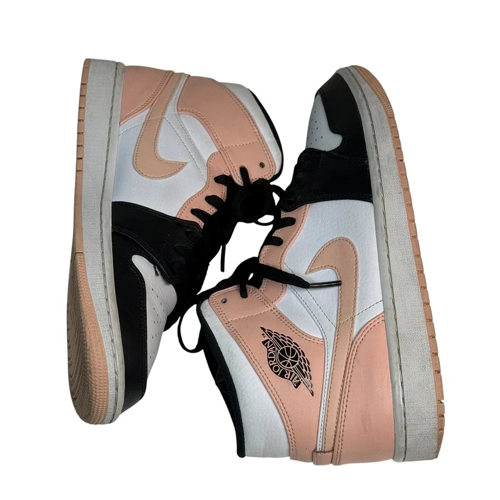 Jordan Air Jordan 1 Mid Arctic Orange Black Toe 554724-133 Mens Size 9.5 Sneaker